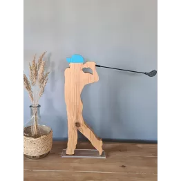 Décoration en bois de golfeur