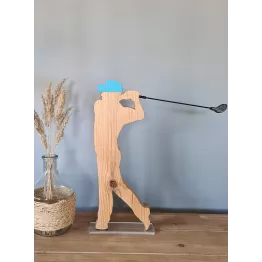 Décoration en bois de golfeur