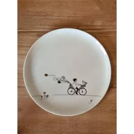 Assiette décorative bicyclette