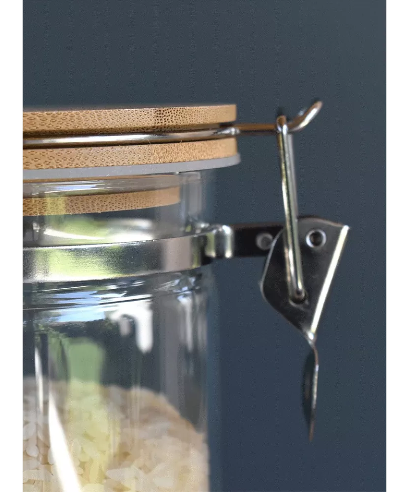 Bocal En Verre Avec Couvercle En Bois - Beige/transparent - 2l - Art de