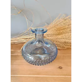 Ensemble vases transparents bleus