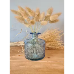 Ensemble vases transparents bleus