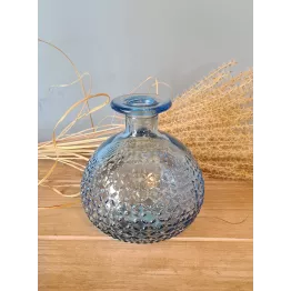 Ensemble vases transparents bleus