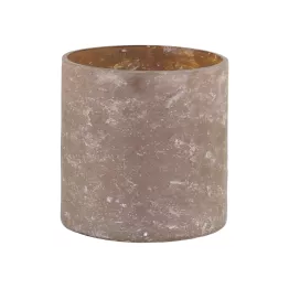 Photophore en verre mocha ocre