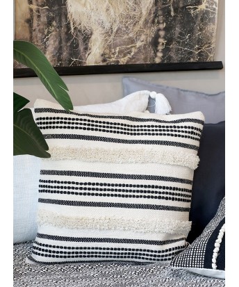 Housse coussin blanc et noir