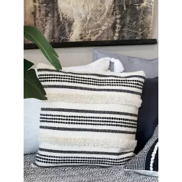 Housse coussin blanc et noir