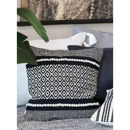 Housse coussin noir et blanc