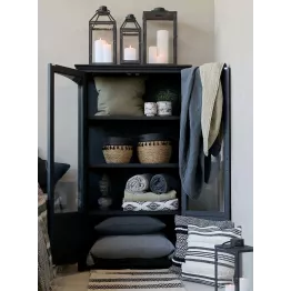 Housse coussin noir et blanc