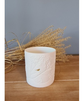 Photophore blanc oiseau