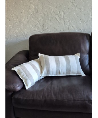 Housse coussin en lin lavé