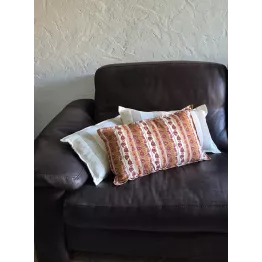 Housse coussin en lin lavé