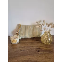 Trousse verte rayée