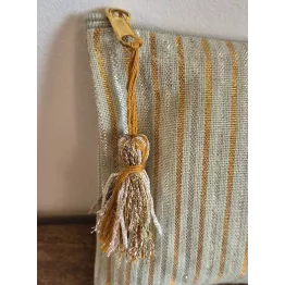 Trousse verte rayée