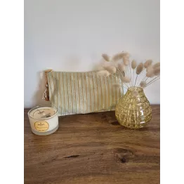 Trousse verte rayée