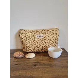 Trousse léopard en coton 25 x 15 x 5 cm