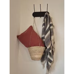 Housse de coussin en lin bordeaux 40 x 65 cm