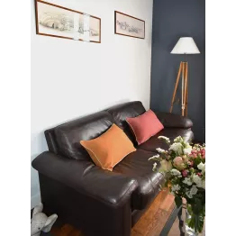 Housse de coussin en lin bordeaux 40 x 65 cm