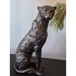 Décoration léopard noir en métal