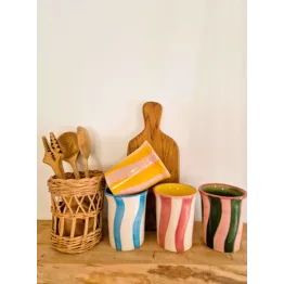 Mug céramique rayé