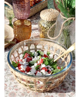 Saladier en verre et tressage