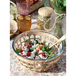 Saladier en verre et tressage