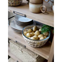 Saladier en verre et tressage