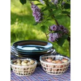 Saladier en verre et tressage