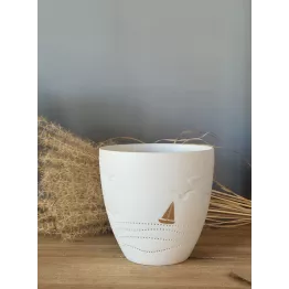 Photophore porcelaine blanche