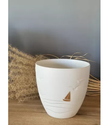 Photophore porcelaine blanche