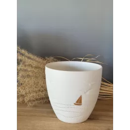 Photophore porcelaine blanche