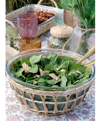 Saladier verre et tressage