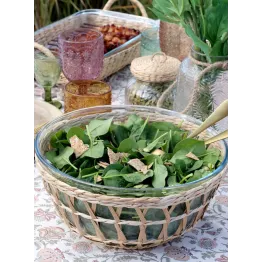 Saladier verre et tressage
