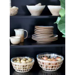 Saladier verre et tressage