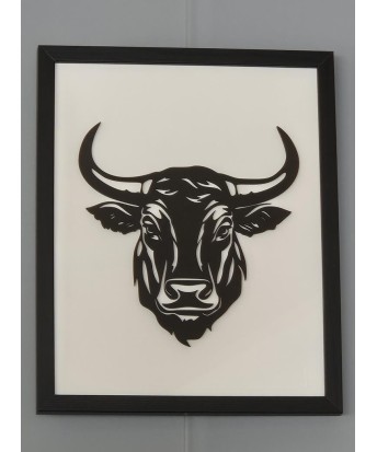 Tête de taureau encadrée