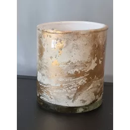 Photophore noel doré et blanc