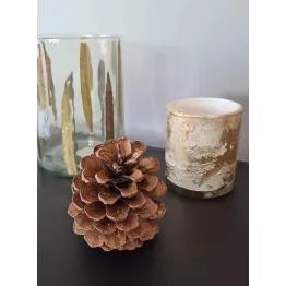 Photophore noel doré et blanc