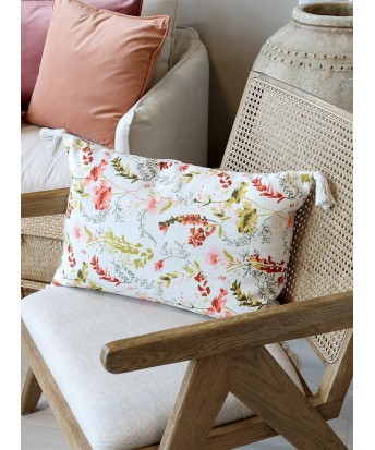 Housse coussin fleuri