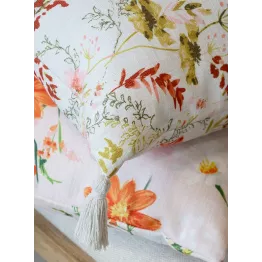 Housse coussin fleuri
