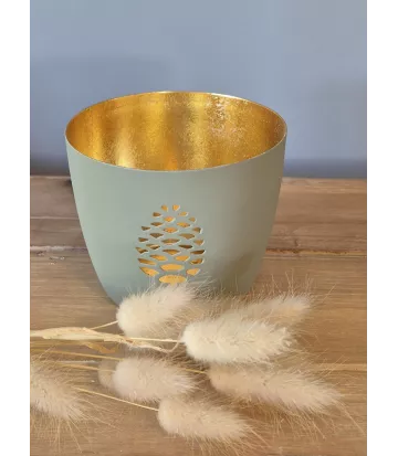 Photophore metal pomme de pin