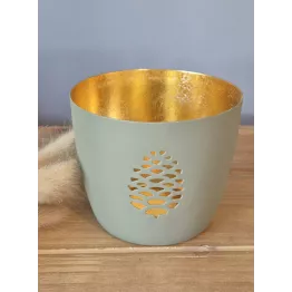 Photophore metal pomme de pin