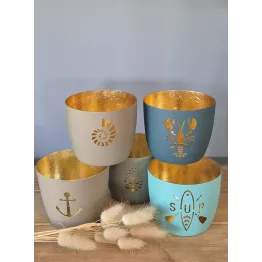 Photophore metal pomme de pin