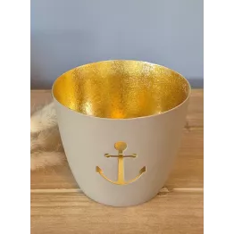 Photophore en métal ancre