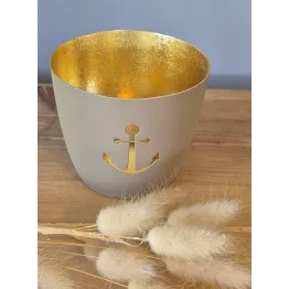 Photophore en métal ancre