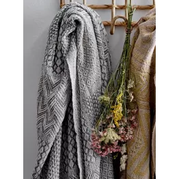 Plaid vintage gris et blanc