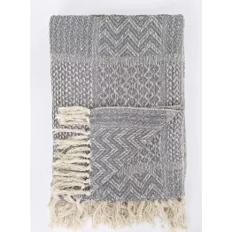 Plaid vintage gris et blanc