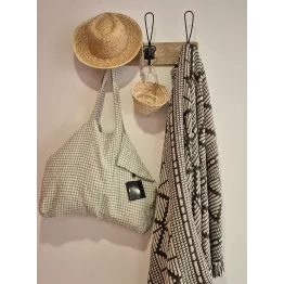 Plaid confortable vert et blanc