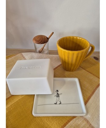 Petit beurrier porcelaine