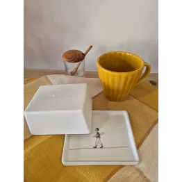 Petit beurrier porcelaine