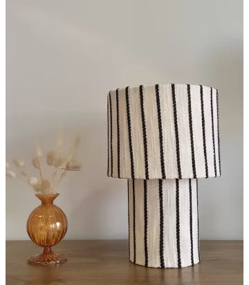 Lampe tissu rayée