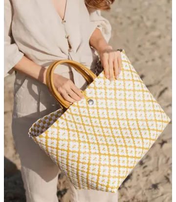 Sac de plage Handed By, un incontournable de l'été. Pratique, élégant, et solide